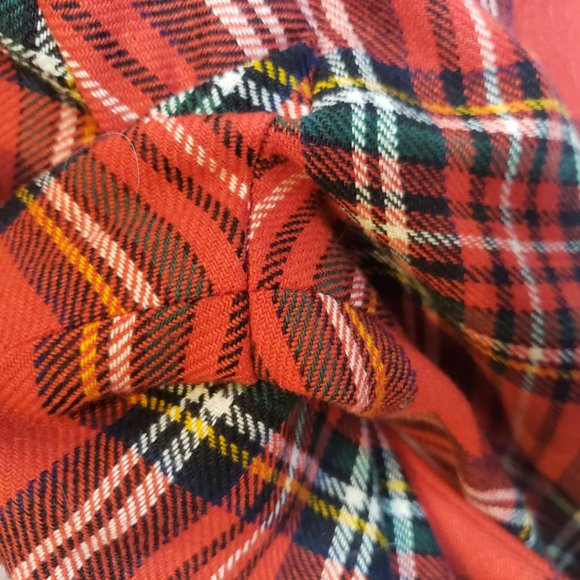 Red Plaid Jumpsuit One Piece Bill Atkinson Wool Polyester Velvet Vintage Size 10 - Picture 14 of 16